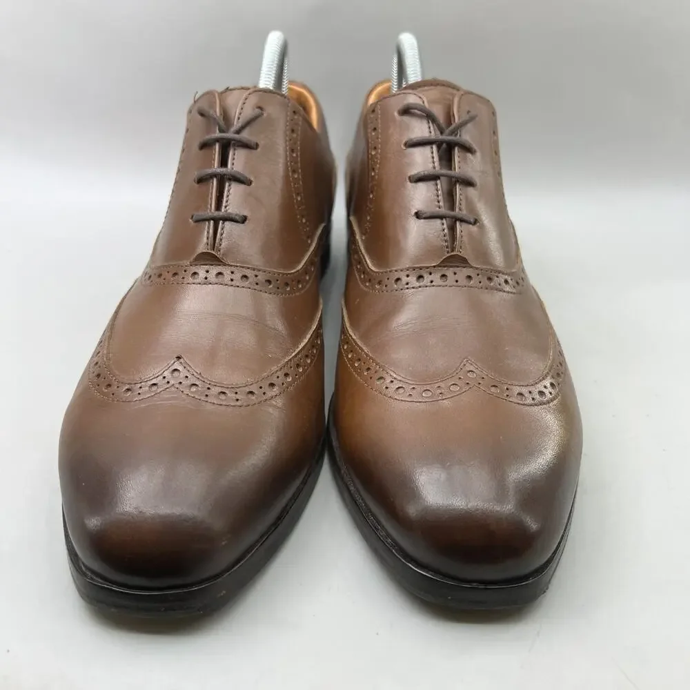 Wolf & Shepherd Wingtip Oxford Men Size 9.5 Brown Leather Brogue Dress Low Shoes